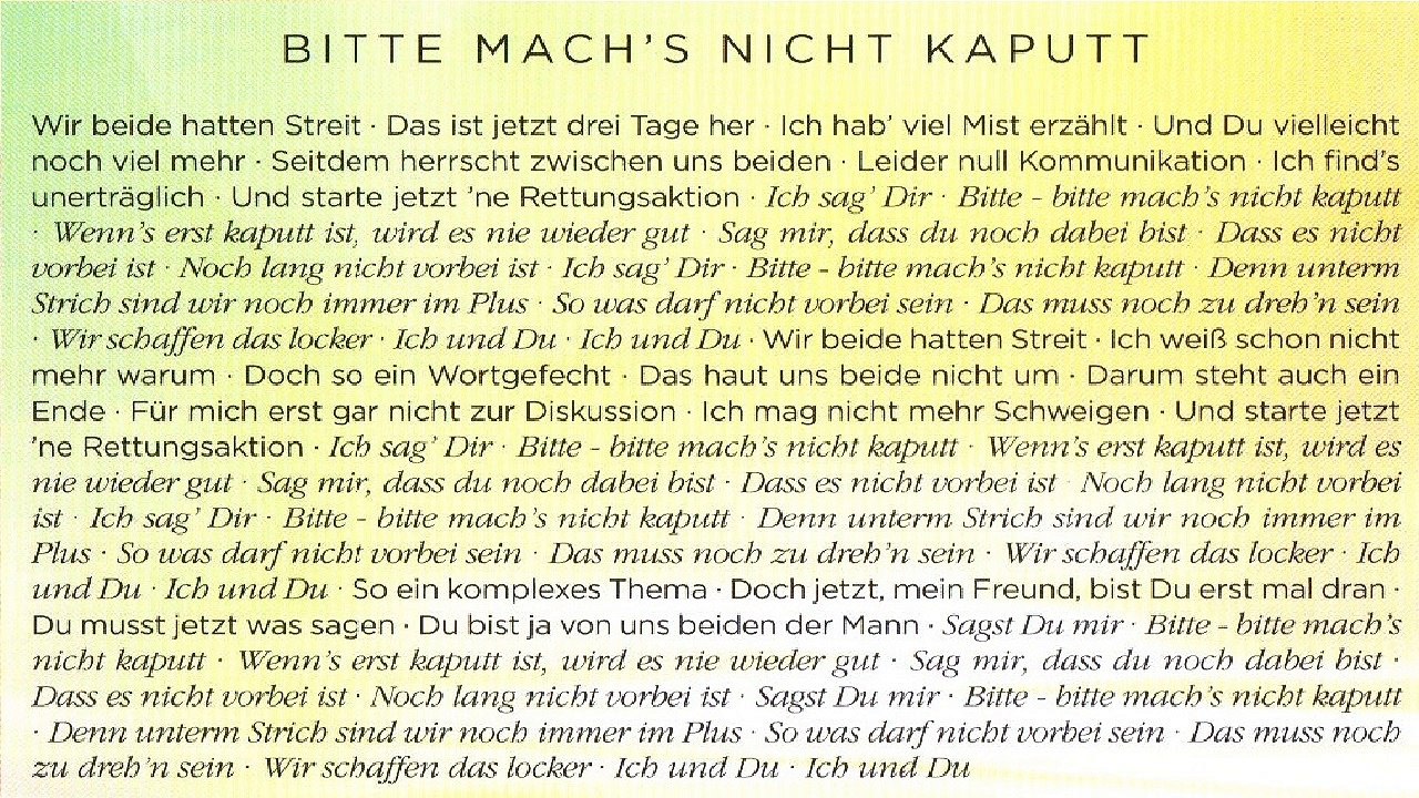 LINDA HESSE — BITTE MACH'S NICHT KAPUTT | LINDA HESSE „SONNENKIND“ | (2016)