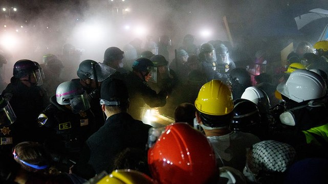 Stun grenades used on UCLA protesters as police order Gaza encampments to disperse