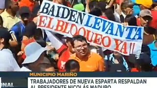 Trabajadores y trabajadoras del edo. Nueva Esparta se movilizan en respaldo al Pdte. Nicolás Maduro