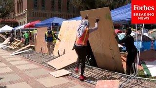 BREAKING: Pro-Palestinian Protesters At UCLA Rebuild Encampment After Attack From Counter-Protesters