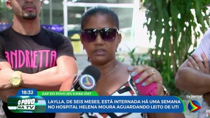 Layla, de seis meses, está internada há uma semana aguardando leito de UTI