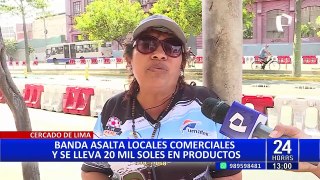 Cercado de Lima: Banda se lleva 20 mil soles en mercadería de tres negocios