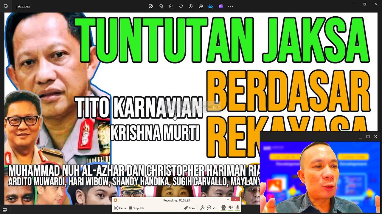 TUNTUTAN JAKSA ARDITO MUWARDI DKK BERDASAR REKAYASA VIDEO CCTV #kopisianida #titokarnavian