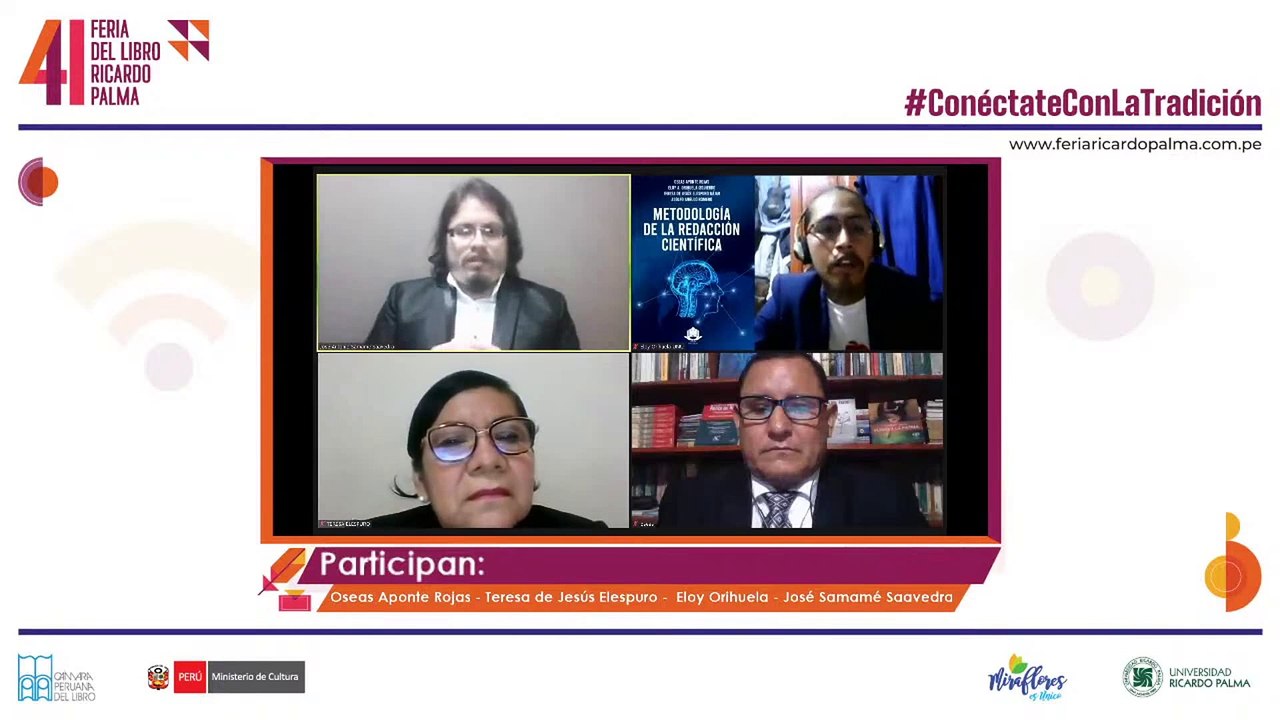 Presentación del libro Metodología de Redacción Científica a cargo del Dr. José Antonio Samamé Saavedra en la 41° Feria del libro de Ricardo Palma
