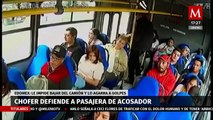 Conductor de transporte público defiende a pasajera de acosador en Edomex