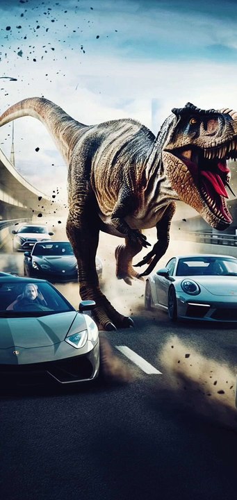 Dinosaur cars ke pichhe