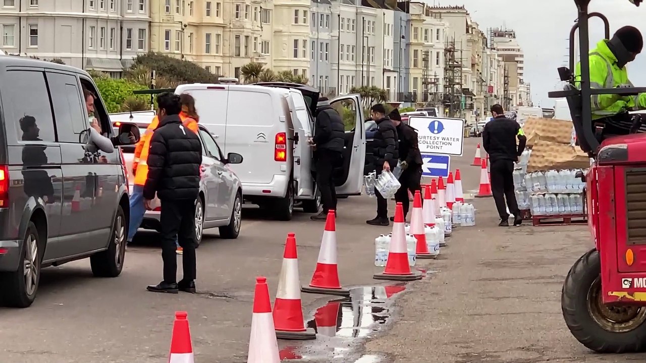 People in St Leonards and parts of Hastings and areas without water due to a burst pipe on May 3 2024
