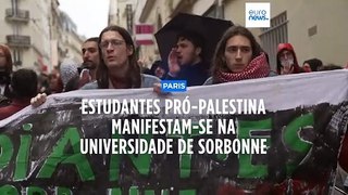 Novos protestos contra a guerra em Gaza na Universidade de Sorbonne em Paris