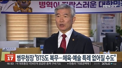 병무청장 "BTS도 복무…체육·예술 특례 없어질 수도"