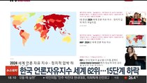 한국 언론자유지수 세계 62위…15단계 하락