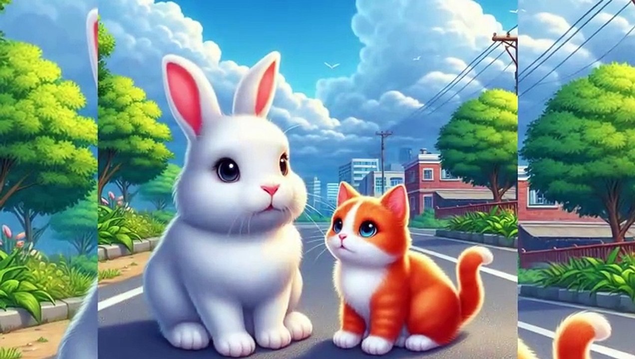 Catzilla Vs Rabbitzilla Extreme fight #cat  #aicat7  #trending #cartoon  #cataitu  cat video