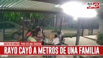 Tomaban mate en familia y casi mueren calcinados por un rayo