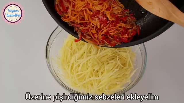 PİZZADAN DAHA LEZZETLİSADECE 3 PATATESİ RENDELEYİN‼️HER EVDE OLAN MALZEMELERLE KOLAY UCUZ VE LEZZTL