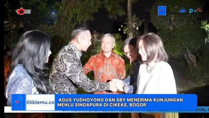 Agus Yudhoyono dan SBY menerima kunjungan Menlu Singapura di Cikeas, Bogor