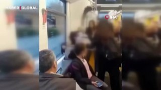 Tramvayda kız öğrenciler saç saça baş başa kavga etti