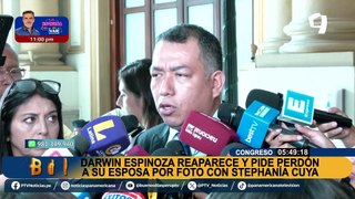 Darwin Espinoza pide disculpas a su familia por fotografías junto a su exasesora