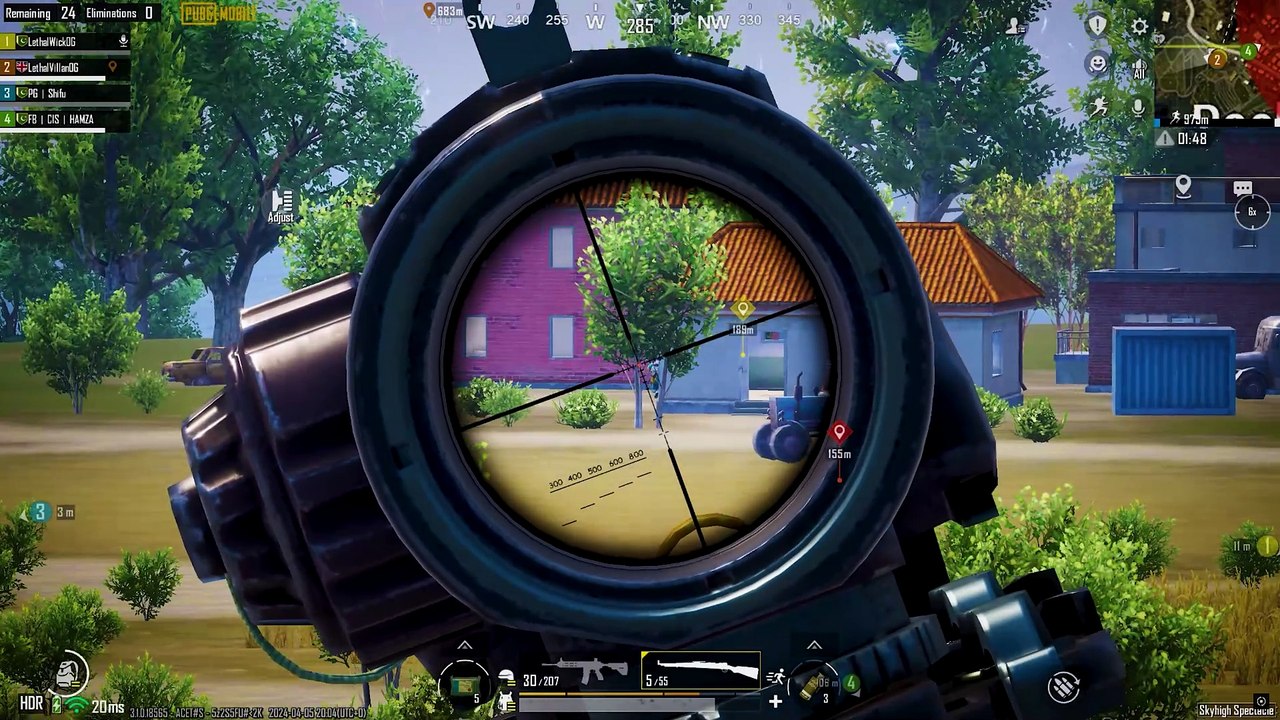 HDR + 90 FPS  Full Rush Gameplay in emulator lobby  - Pubg Mobile - Gameloop