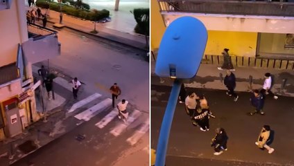 Mondragone (CE) - Guerriglia in strada tra bande di bulgari (03.05.24)