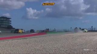 Clio Cup Europe 2024 Portimao Race 1 Start Polderman Steenmetz Flips