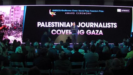 Le prix mondial de la liberté de la presse pour les journalistes palestiniens de Gaza