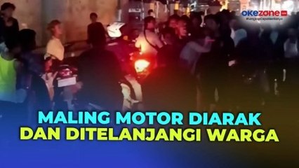 Maling Motor Diarak dan Ditelanjangi Usai Tertangkap Warga di Cirebon