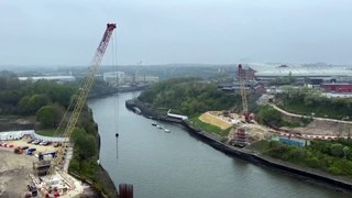 Latest footage shows scale of Sunderland's new footbridge as work forges ahead