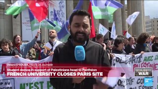 'Students want peace': Gaza protests continue outside Paris Panthéon