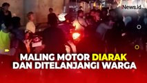 Maling Motor Diarak dan Ditelanjangi Warga di Cirebon Usai Terjatuh saat Kabur