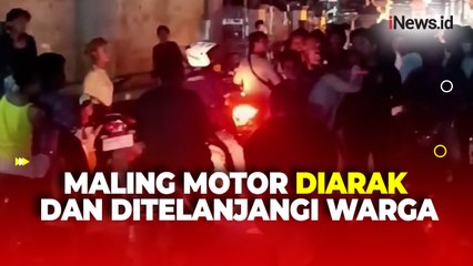 Maling Motor Diarak dan Ditelanjangi Warga di Cirebon Usai Terjatuh saat Kabur
