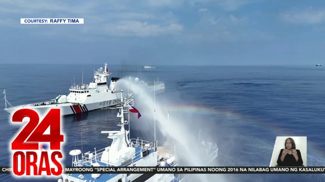 Pagbuga ng tubig sa watawat ng Pilipinas, pinag-aaralang maging basehan ng diplomatic protest | 24 Oras