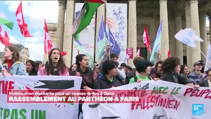 Mobilisation étudiante au Panthéon à Paris : "Un appel à l'humanité envers le peuple palestinien"