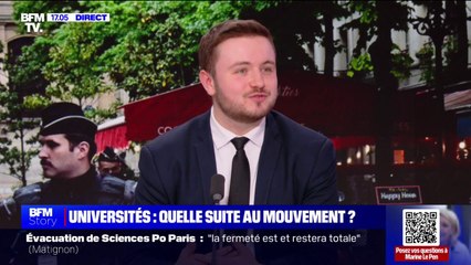 Mobilisation propalestinienne à Sciences Po: "Ce sont des étudiants d'extrême gauche radicalisés qui ne veulent même plus débattre", pour Quentin Coton (responsable du syndicat UNI à Sciences Po)