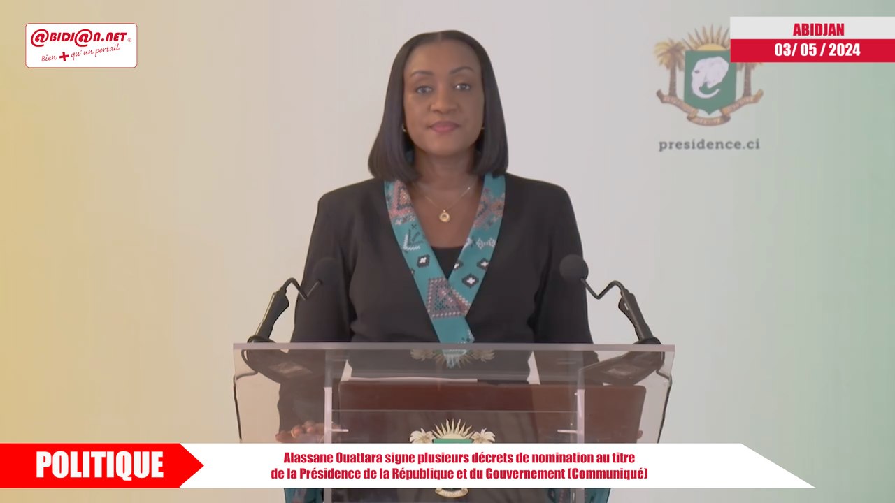 Alassane Ouattara signe plusieurs décrets de nomination au titre de la Présidence de la République et du Gouvernement (Communiqué)