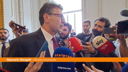 Giorgetti "Sul dossier Ita sono paziente e fiducioso"
