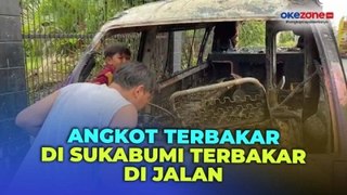 Diduga Korsleting, Satu Angkot di Sukabumi Terbakar di Jalan