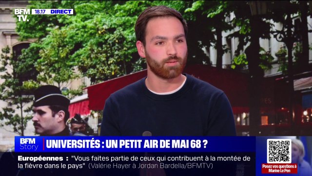 Mobilisations propalestiniennes dans les universités: Il y a des gens dans ces organisations qui sont antisémites et d'autres qui ne le sont pas , pour Yvenn Le Coz (syndicat étudiant UNI)
