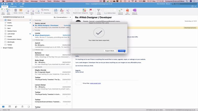 How to EXPORT & IMPORT Your Whole Microsoft Outlook E-Mail Inbox - Basic Tutorial | New