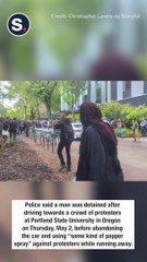 下载视频: Man Drives Towards Protest at PSU, Pepper-Sprays People While Fleeing