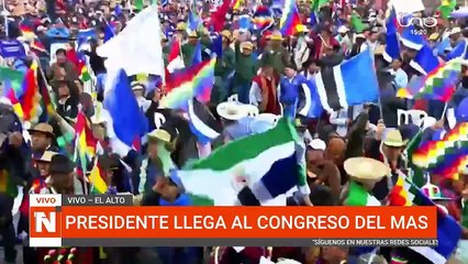 Llega Luis Arce al congreso del MAS