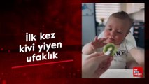 İlk kez kivi yiyen ufaklık