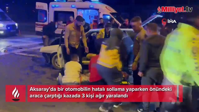 Hatalı sollama kaza getirdi! 3 kişi ağır yaralandı