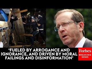 JUST IN: Israeli President Herzog Reacts To Protests On College Campuses Like UCLA, Columbia