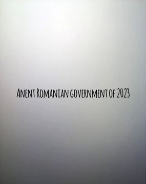 Anent Romanian government of 2023