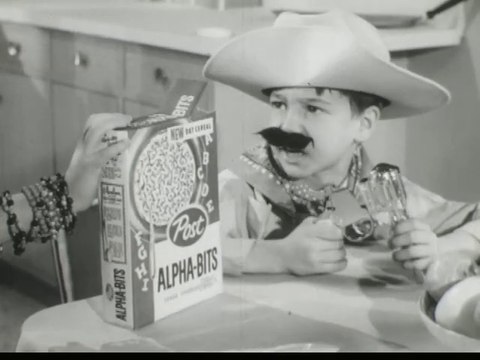 1960s Post Alpha Bits TV commercial - boy and girl playing dress up