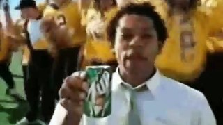 7 UP bucket of cans of 7UP dropped on the coach (FUNNY?) TV commercial