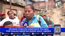 Vecinos de SJL piden solución a zanjas peligrosas causadas por obras inconclusas de Cálidda