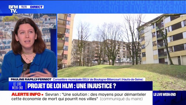 Pauline Rapilly-Ferniot (conseillère municipale EELV de Boulogne-Billancourt) sur le projet de loi HLM: On peut se réjouir que pour une fois, le gouvernement s'attaque à un sujet qui est une vraie priorité des Français