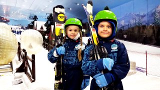 Diana and Roma at Ski Dubai with family!