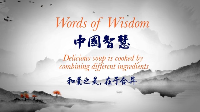 Words of Wisdom: The most delicious soup is made by mixing different ingredients.