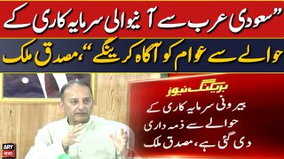 Musadik Malik says public will be informed about Saudi's investment